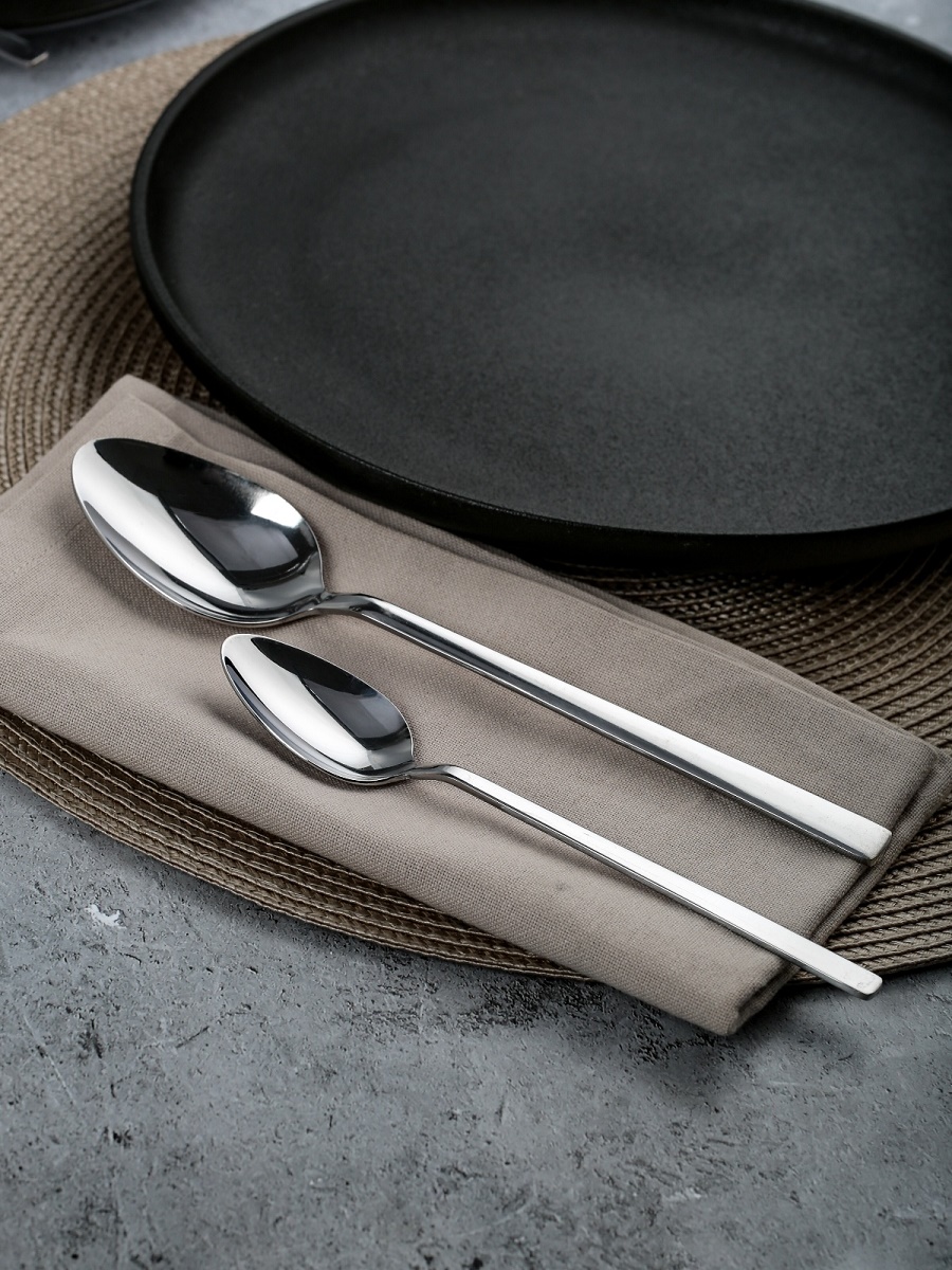 Ложка чайная нерж. "Quadro" КОМПЛЕКТ 2ШТ на подвеске DMC132 "Domenik" *1/12/72 Ложка чайная нерж. "Quadro" КОМПЛЕКТ 2ШТ на подвеске DMC132 "Domenik" *1/12/72