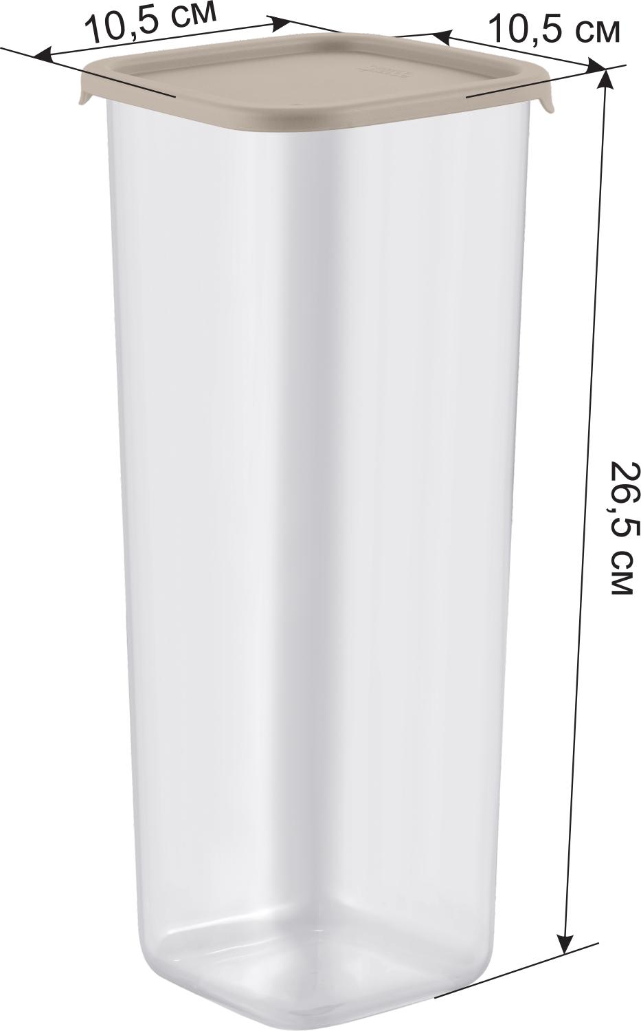 Банка для продуктов пластм. "Vanilla" 1,9л 105x105x265мм Латте SE168610005 "Sugar&Spice" *1/8