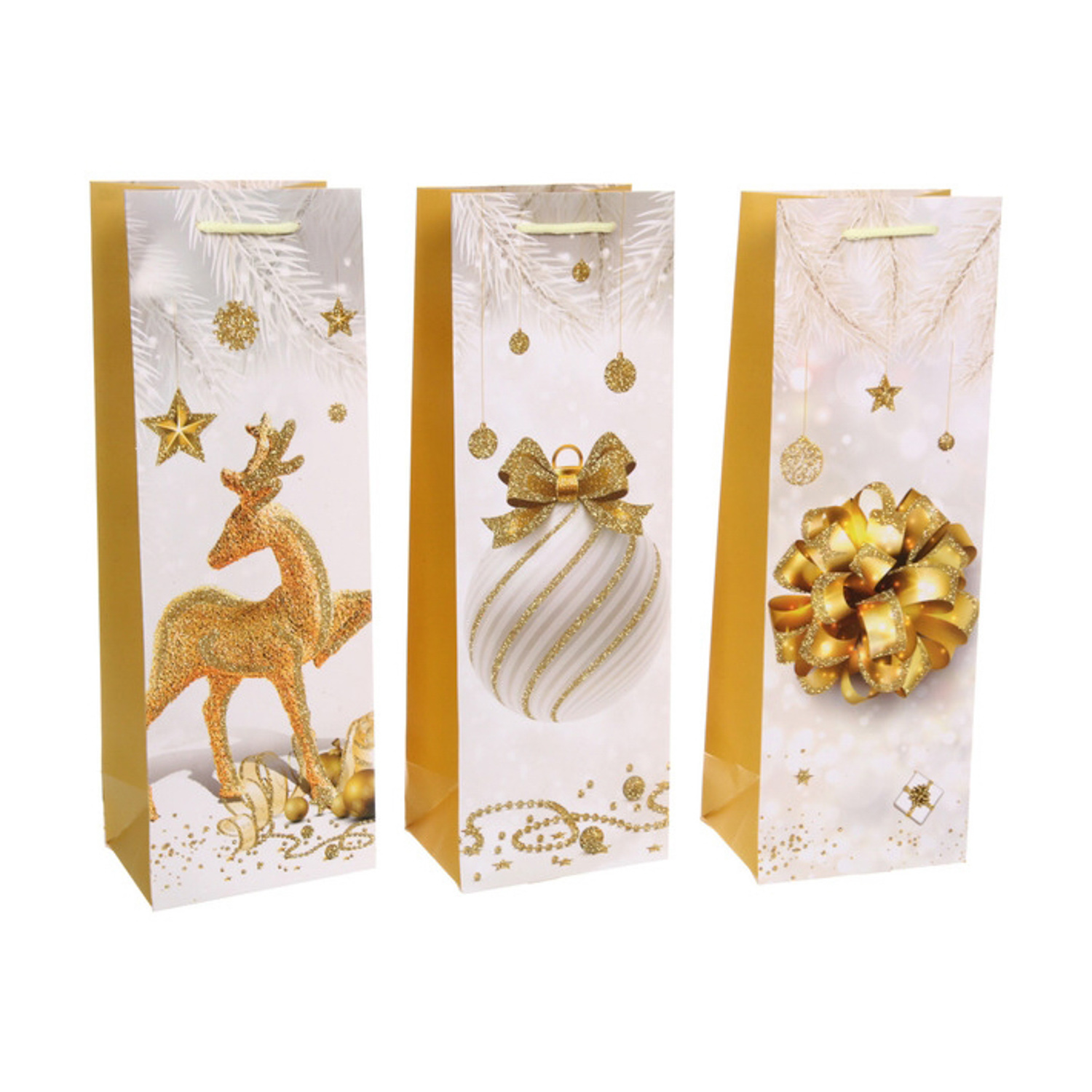 Пакет под бутылку «Новогодний шик», 12х35х9 см Пакет под бутылку «Новогодний шик», 12х35х9 см