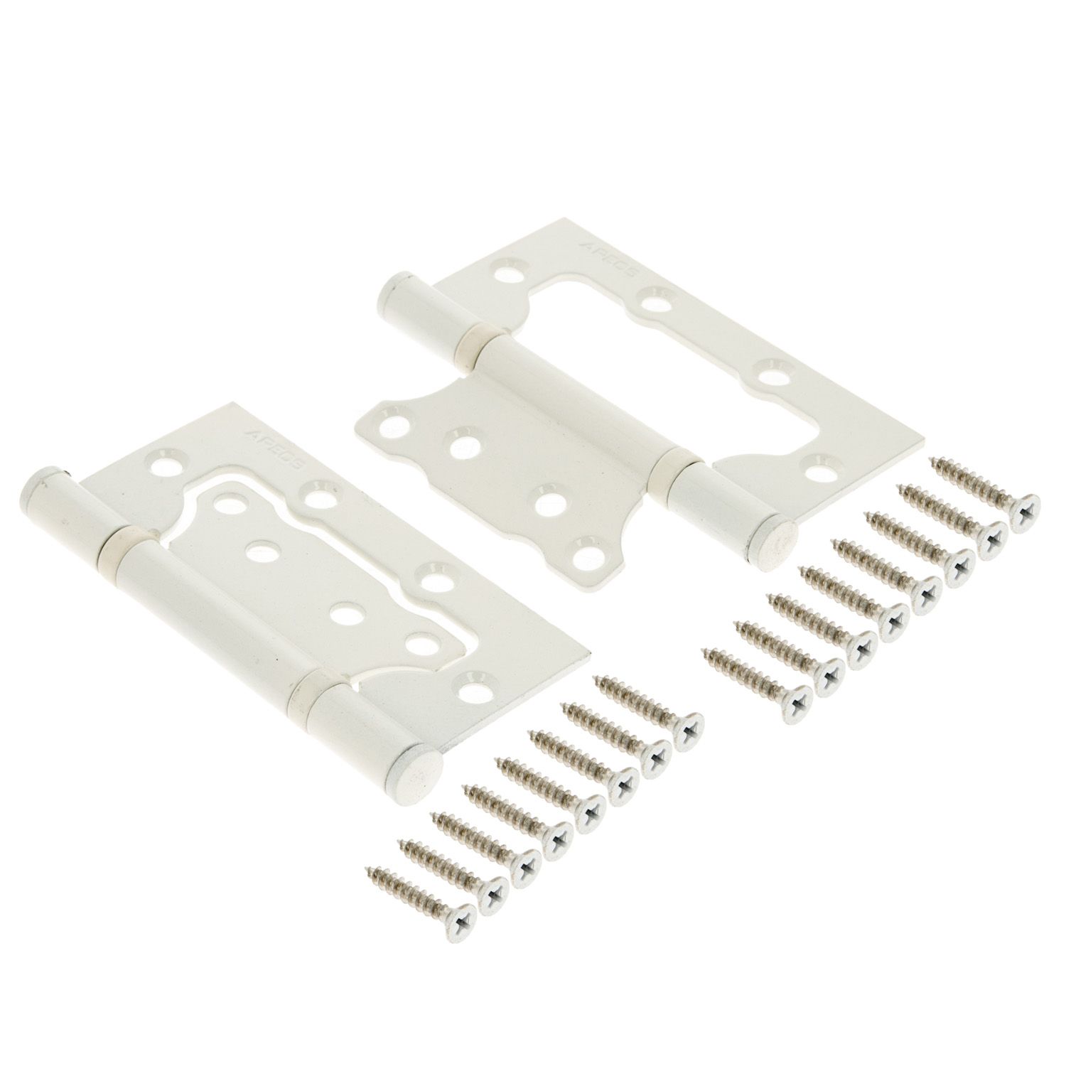 Петля без врезки 100*75*2,5мм БЕЛАЯ (комплект 2шт.) АПЕКС *1/5/50