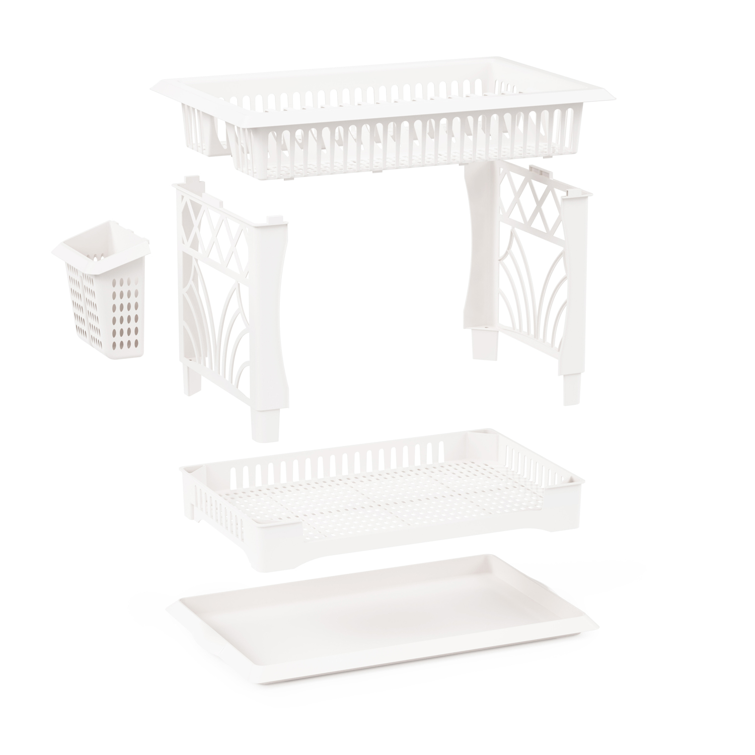 Сушилка для посуды настольная пластм. 2-х ярусн. 480х305х300мм "Мечта хозяйки" Бел. М8709 *1/4