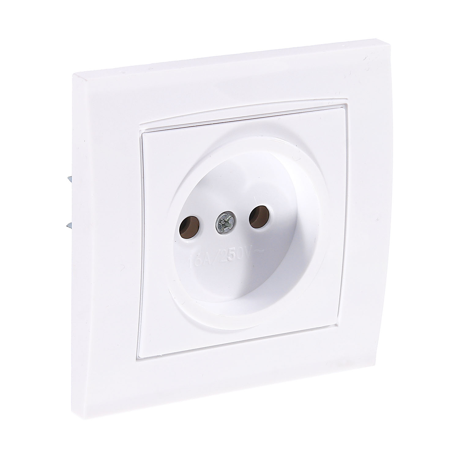 Розетка Бриллиант СП 1-мест. белая бз 16А IP20 UNIVersal 7947588