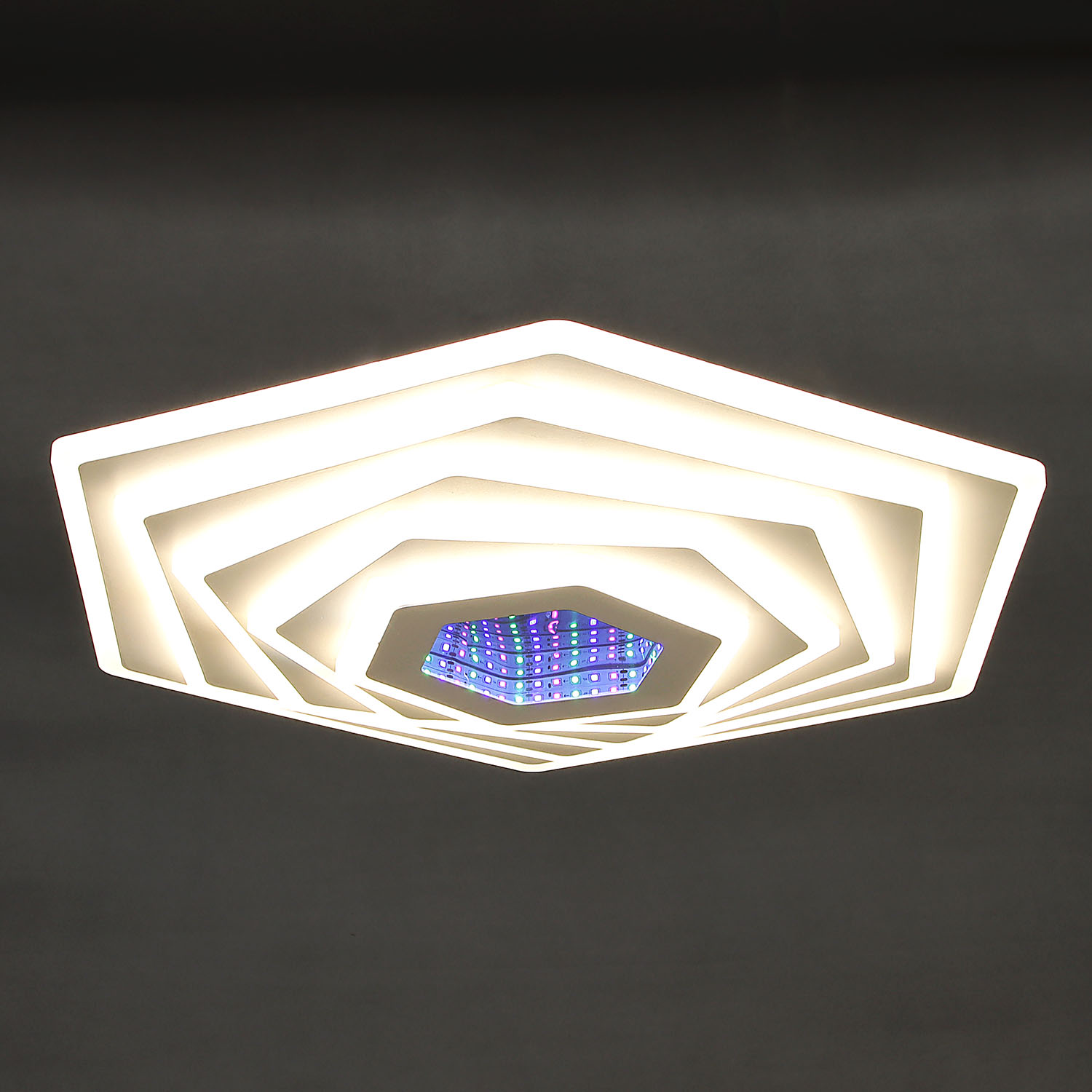 Светильник светодиодный акриловый 500мм 240W H2017 120W*2 white с пультом S=25м2 VERNER LIGHTING *1