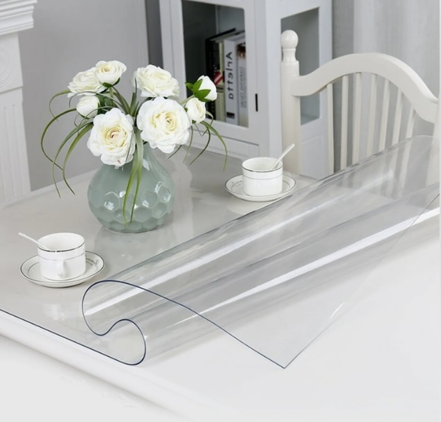 Скатерть "гипкое стекло" прозрачная  80 х 160см, толщ.0,8мм. CSG080/0,8/1,6 "Crystal" *1/10