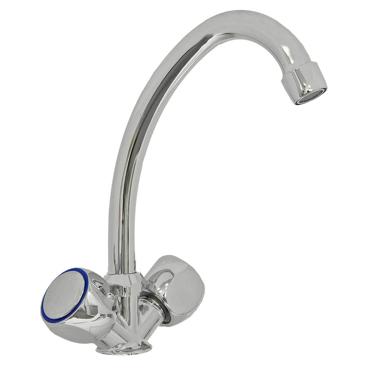 Смеситель для кухни Roegen RR021A, высокий излив, двухвентильный