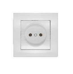 Розетка Бриллиант СП 1-мест. белая бз 16А IP20 UNIVersal 7947588