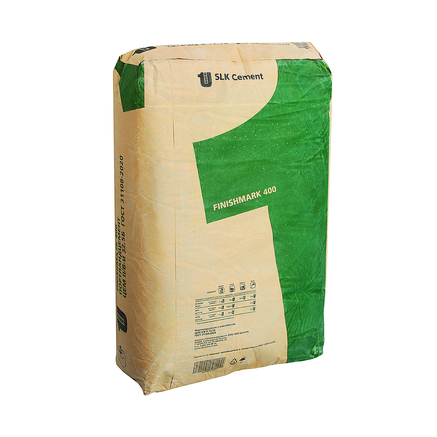 Цемент 35 кг SLK Cement Finishmark 400, ЦЕМ II/В-И 32.5 Б, Д35