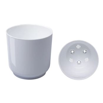 Кашпо пластм. "Дельта" 3,2л d верха 170мм h170мм со вставкой Белый Д17-10 *1/8