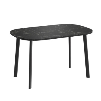 яяяСтол обеденный прямоугольный раздв.УГО 800(+450)мм*800мм КАМЕНЬ ЧЕРНЫЙ+опора мат.черные !*1