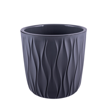 Кашпо пластм. "Desert" 3,6л d верха 182мм h177мм со вставкой Серый 86505 *1/18