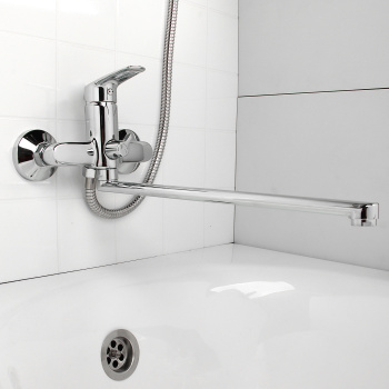 Смеситель для ванны Milardo Horizont, длинный излив, однорычажный