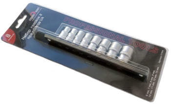 Набор головок торцевых 8шт SSR-1/4 6-13мм CrV арт.77554 СЕРВИС КЛЮЧ *1/50