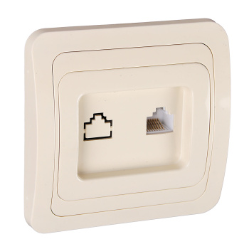 Розетка "Валдай" СП 1-мест. слоновая кость компьютерная RJ45 TDM SQ1804-0113  *1/10