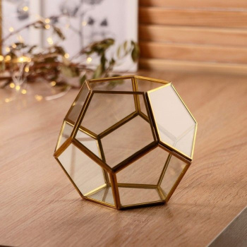 Флорариум каркас "Агнес" 12х14 см, золото 2329295