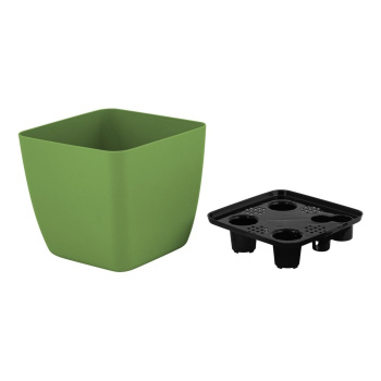 Кашпо пластм. "Vienna"  5,0л 190х190мм h187мм со вставкой Оливковый IG680410013*1/16