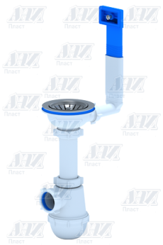 Сифон бутылочный 3 1/2"*40 с жестким переливом мойки АНИ ГРОТ А0145 *1/10