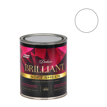 Краска акриловая для стен и потолков 0,9 л PARADE DELUXE Brilliant моющаяся полуматовая База А  *1/6
