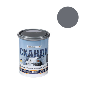 Антисептик 0.75 л для дерева АКВАТЕКС СКАНДИ, акриловый, кроющий, графит
