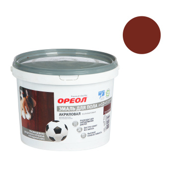 Эмаль акриловая для пола красно-коричневая полуматовая 2,3 кг Ореол *14216