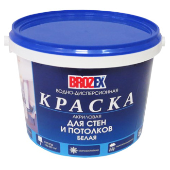 Краска акриловая 14 кг для стен и потолков BROZEX
