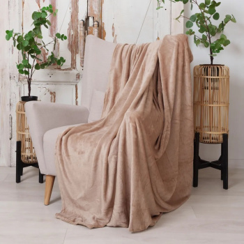 Плед 140*200см микрофибра Tinta бежевый Casa Conforte *1