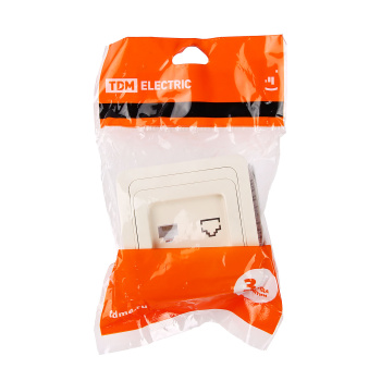 Розетка "Валдай" СП 1-мест. слоновая кость компьютерная RJ45 TDM SQ1804-0113  *1/10