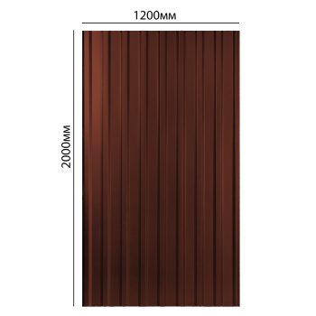 Профнастил МП-18, 1150х2000 мм, 0.45 мм, 2.3 м², коричневый