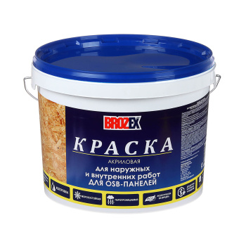Краска акриловая 14 кг по OSB BROZEX, для внутренних и наружных работ