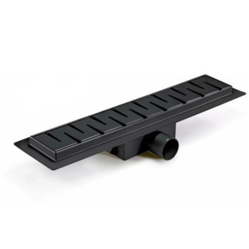 Желоб 500х70 мм, гориз. выпуск, сухой затвор TIM BAD465002BK черный мат. (1/4) *1