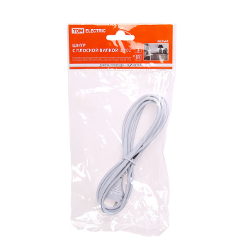 Шнур с вилкой ШУ02 ШВВП 2х0,75мм2 1,7м бел. TDM SQ1305-0011 *1/80