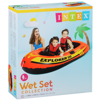 Лодка Explorer 200, 2 местная, 185 х 94 х 41 см, от 6 лет, до 95 кг, 58330NP INTEX 720683