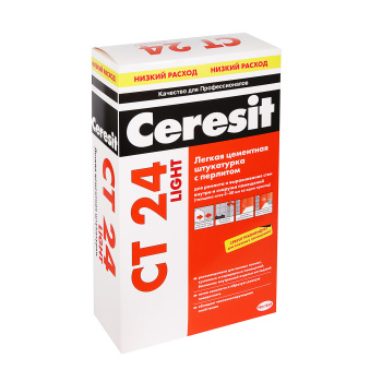 Штукатурка цементная Церезит СТ 24 LIGHT, с перлитом, 20 кг