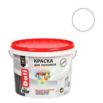 Краска акриловая 9 л для потолков DALI, снежно-белая, глубокоматовая