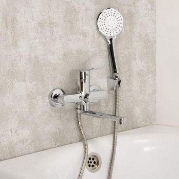 Смеситель для ванны Demi Milardo DEMSB02M02, длинный излив, однорычажный, с лейкой