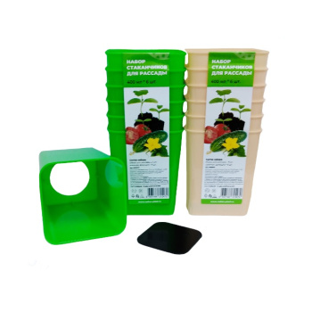 Набор стаканов 400 мл для рассады Радиан, 6 шт., пластик, микс