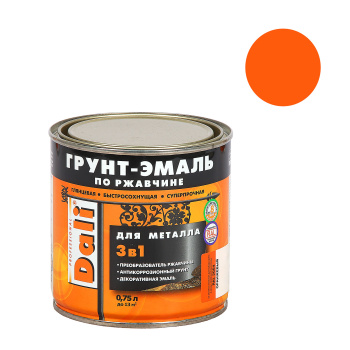 Грунт-эмаль по ржавчине оранжевая 0,75 л DALI RAL 2004 *1/6/576