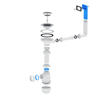 Сифон бутылочный 3 1/2"*40 с жестким переливом мойки АНИ ГРОТ А0145 *1/10