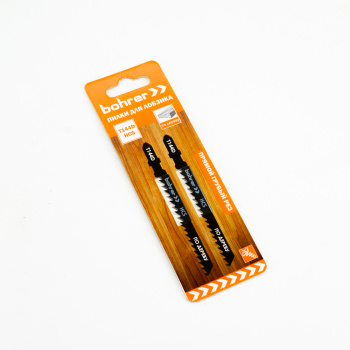 Пилки для лобзика по дереву 100мм шаг4,0мм прямой груб рез (2шт) T144D арт37101444 Bohrer*10/100/600