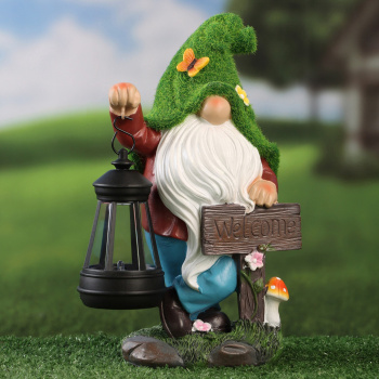 Садовый фонарь "Гном Welcome" 9х15х25см 10122713