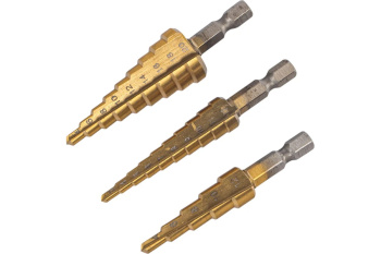 Набор сверл ступенчатых 3-12,4-12,4-20 мм чехол арт.551400 KROFT *1/50