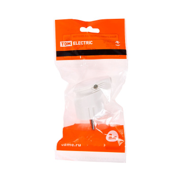 Вилка угловая с/з 16А 250В белая TDM SQ1806-0007 *10/30/300