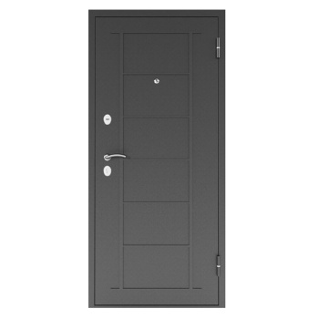 Дверь входная ПРОМЕТ Титан, 860х2050х70 мм, с зеркалом, правая, графит/лиственница беленая