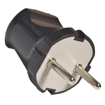 Вилка прямая б/з 6А 250В черная TDM SQ1806-0002 *10/50/500