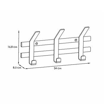 Вешалка настенная "Торонто 3" 364х174х91мм Белый ВНТ3 Б ("ЗМИ") *1