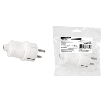 Вилка прямая с/з Народная 16А 250В белая TDM SQ1806-0403 *10/50/300