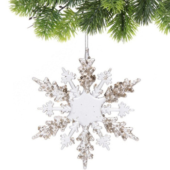 Подвеска "Волшебный снегопад" 13,5 см, Белый/Золотой блеск