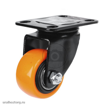 Опора колесная 40мм с пятой KL-332, поворот.подшипн.оранжевая*1/120