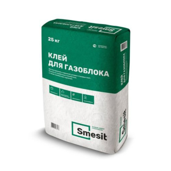 Смесь монтажно-кладочная для газоблока 25 кг Smesit *1/48