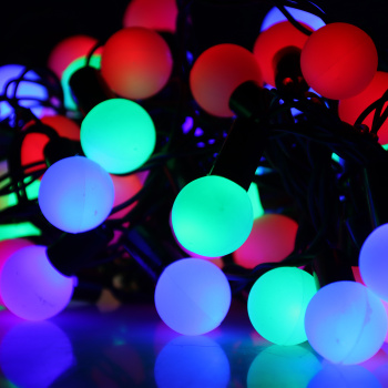 Гирлянда «Нить» Luazon Lighting, 10 м, мигание, мульти, шарики 2.5 см, 100 LED, IP44, 220 В