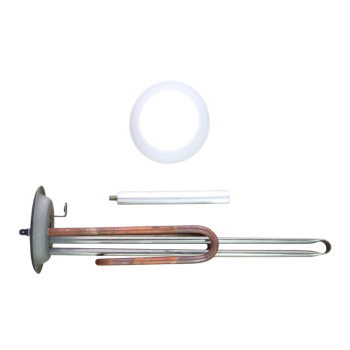 Тэн 1,5кВт, нерж, М6, L235мм, квадратный фланец 90/90мм, 220V + анод + прокладка (комплект) *1